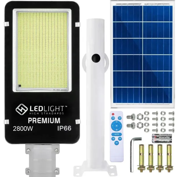 MOCNA LAMPA ULICZNA SOLARNA 1014x LED 2800W LATARNIA NA SŁUP PANEL ŚWIETLNY