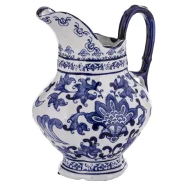 wazon-w-ksztalcie-dzbanka-bialo-niebieska-dekoracja-retro-ceramika