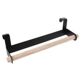 wieszak-drewniany-na-drzwiczki-czarny-uchwyt-kuchenny-na-papier