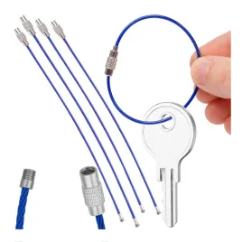 5x-linka-do-kluczy-niebieska-zawieszka-brelok-stalowy-zakrecany-15cm