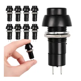 10x-przycisk-bistabilny-pbs-11a-250v-3a-okragly-czarny-przelacznik-2-pinowy