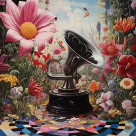 plakat-20x20cm-gramofon-w-kwiatach