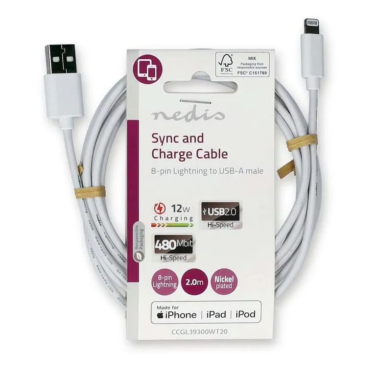 nedis-ccgl39300wt20-kabel-lightning-2-m-bialy