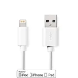 nedis-ccgl39300wt30-kabel-lightning-3-m-bialy