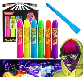 fluorescencyjne-kredki-na-dyskoteke-do-malowania-twarzy-pisaki-neonowe-uv