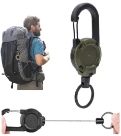 smycz-taktyczna-linka-stalowa-karabinczyk-zapiecie-brelok-szekla-zielona