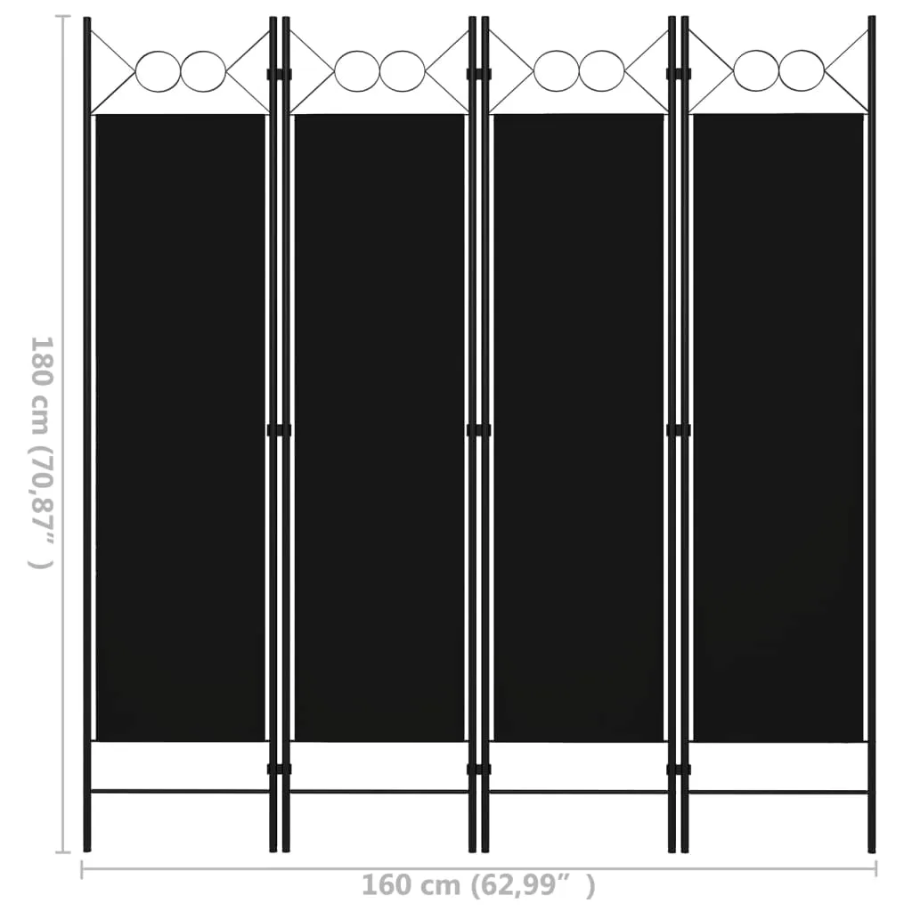 parawan-4-panelowy-czarny-160-x-180-cm