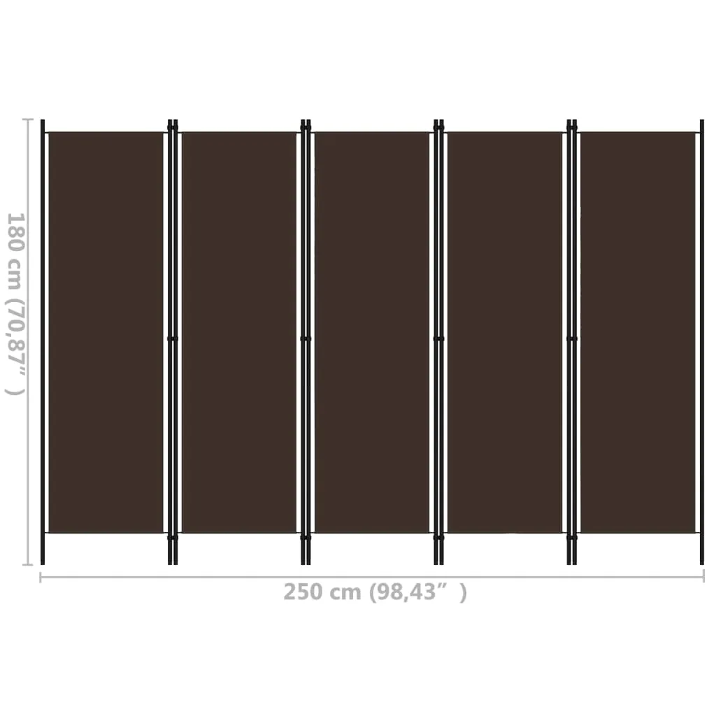 parawan-5-panelowy-brazowy-250-x-180-cm