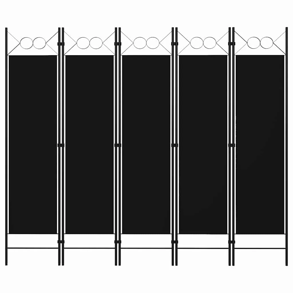parawan-5-panelowy-czarny-200-x-180-cm