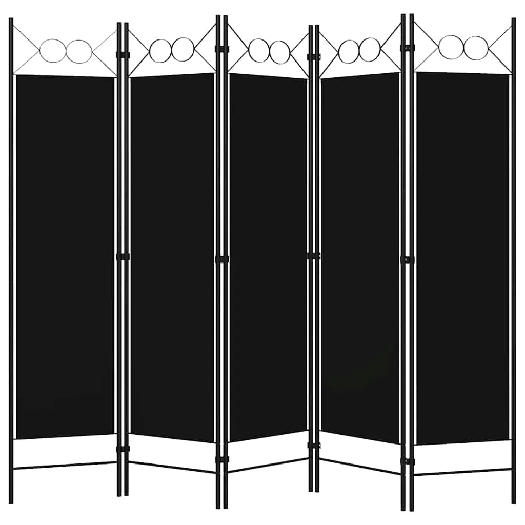 parawan-5-panelowy-czarny-200-x-180-cm