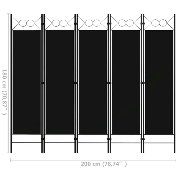parawan-5-panelowy-czarny-200-x-180-cm-stan-nowy-kod-producenta-320710