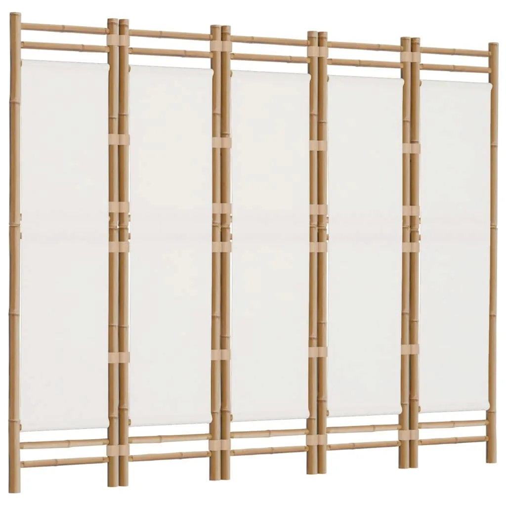 skladany-parawan-5-panelowy-200-cm-bambus-i-plotno-stan-nowy