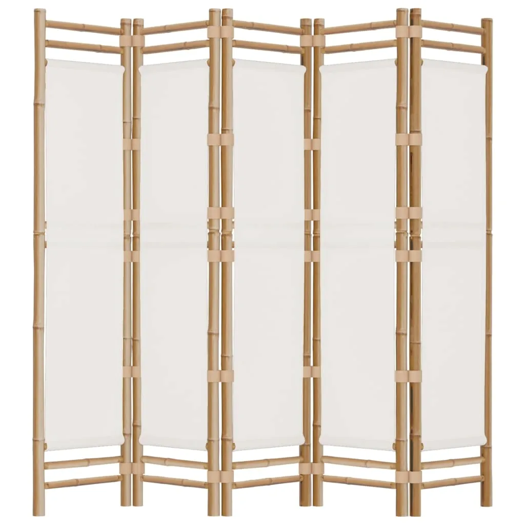 skladany-parawan-5-panelowy-200-cm-bambus-i-plotno-stan-nowy