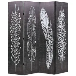 skladany-parawan-160x170-cm-motyw-pior-czarno-bialy