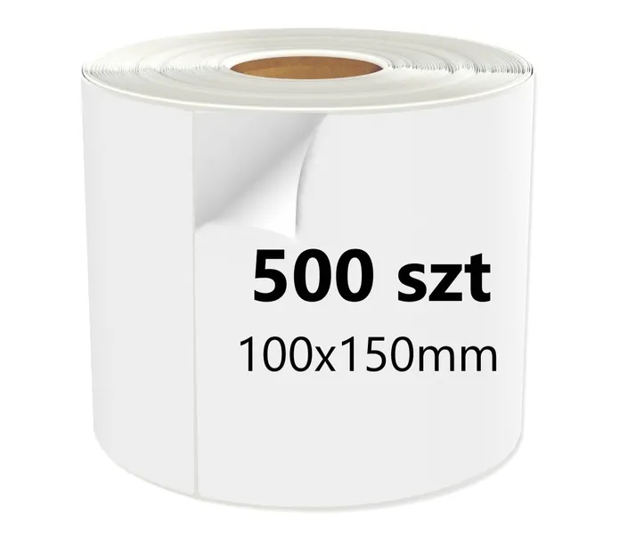 Etykiety samoprzylepne termiczne Pack It Up 100x150 mm białe 500 sztuk