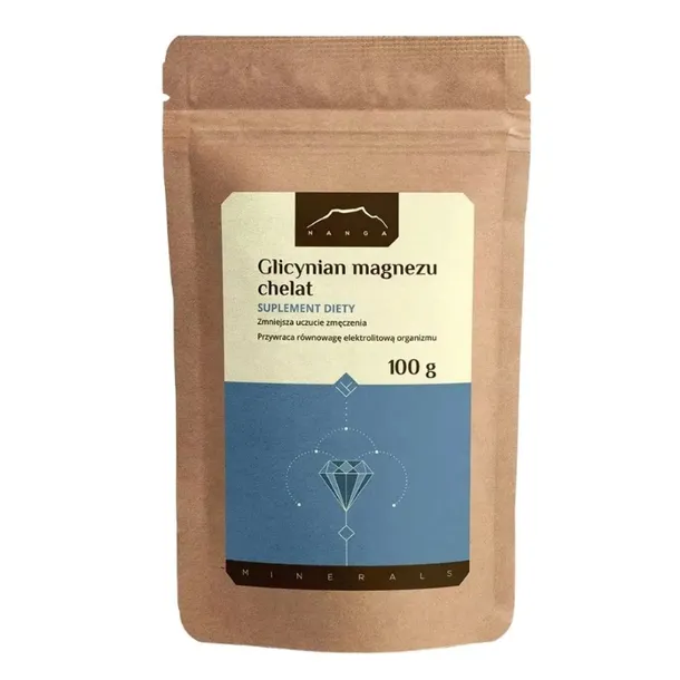Nanga Magnez Chelatowany Glicynian Magnezu w Proszku Chelat Vegan 100 g
