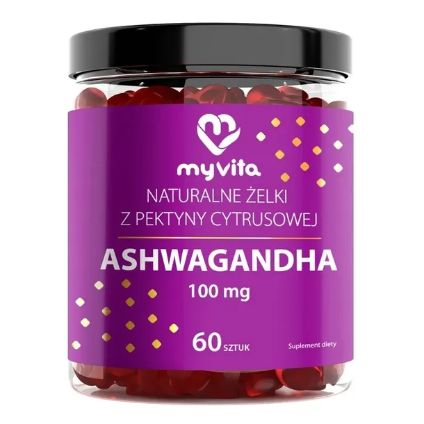 MyVita Ashwagandha Żelki 100mg Stres 60 Żelek