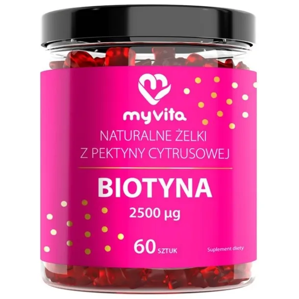 MyVita Żelki Biotyna 2500 μg Włosy Skóra 60 żelek