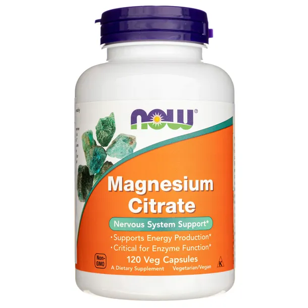 NOW FOODS MAGNESIUM CITRATE CYTRYNIAN MAGNEZU MAGNEZ 120KAPS STRES