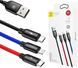 baseus-kabel-usb-nylonowy-3w1-micro-usborlightningorusb-c-35a-30cm