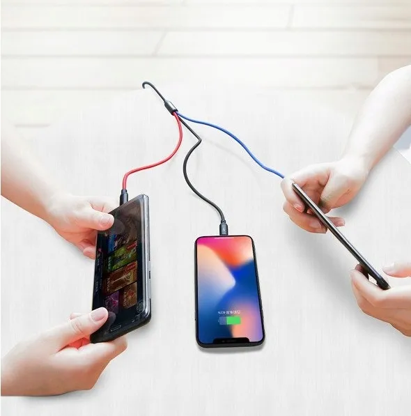 baseus-kabel-usb-nylonowy-3w1-micro-usborlightningorusb-c-35a-30cm-stan-nowy