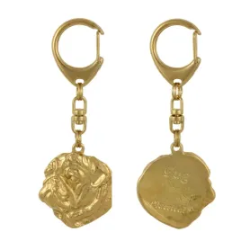 mops-pug-carlin-i-pozlocony-brelok-do-kluczy-z-psem-w-pudelku-prezentow