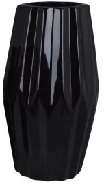 wazon-ceramiczny-karbowany-czarny-12x12x21cm