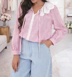 koszula-damska-w-rozowe-paski-z-ozdobnym-kolnierzykiem-l