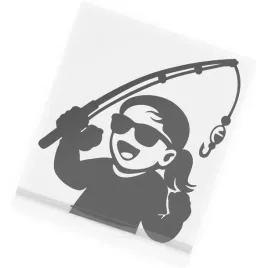 naklejka-wedkarz-z-wedka-kobieta-dziewczynka-fish-hunter