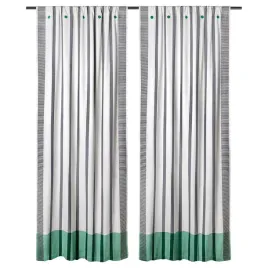 zaslona-na-okno-2-szt-czarny-bialy-paski-zielony-110x250-cm-ikea-mavinn