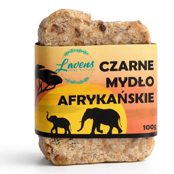 Czarne Mydło Afrykańskie 100g naturalne do twarzy i mycia włosów