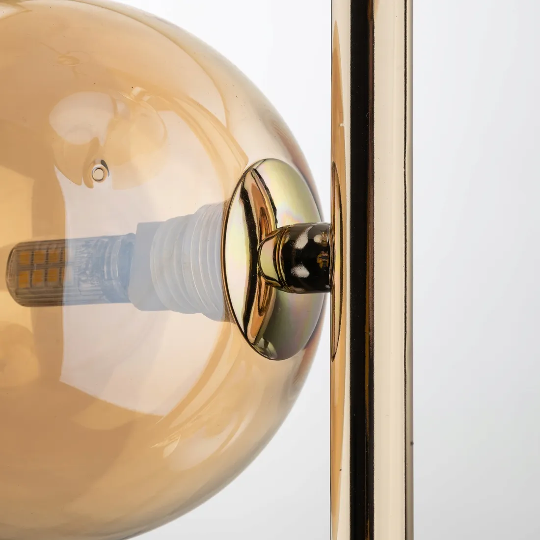 zlota-lampa-wiszaca-tk-lighting-estera-brazowe-bursztynowe-klosze-kule-g9-stan-nowy