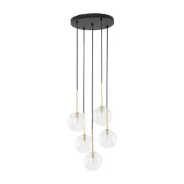 lampa-zlota-czarna-kaskada-5-wiszacych-na-kole-kloszy-tk-lighting-nilos