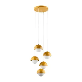 zolta-lampa-wiszaca-na-kole-tk-lighting-bono-ochra-5-metalowych-kloszy