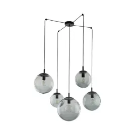 kaskada-wiszaca-lampa-grafitowe-kloszami-kule-na-kablach-tk-lighting-esme