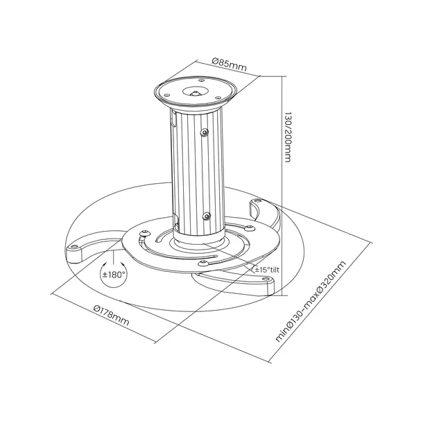 uchwyt-do-projektora-sufitowy-cabletech-10-kg-360-kod-producenta-uch0100