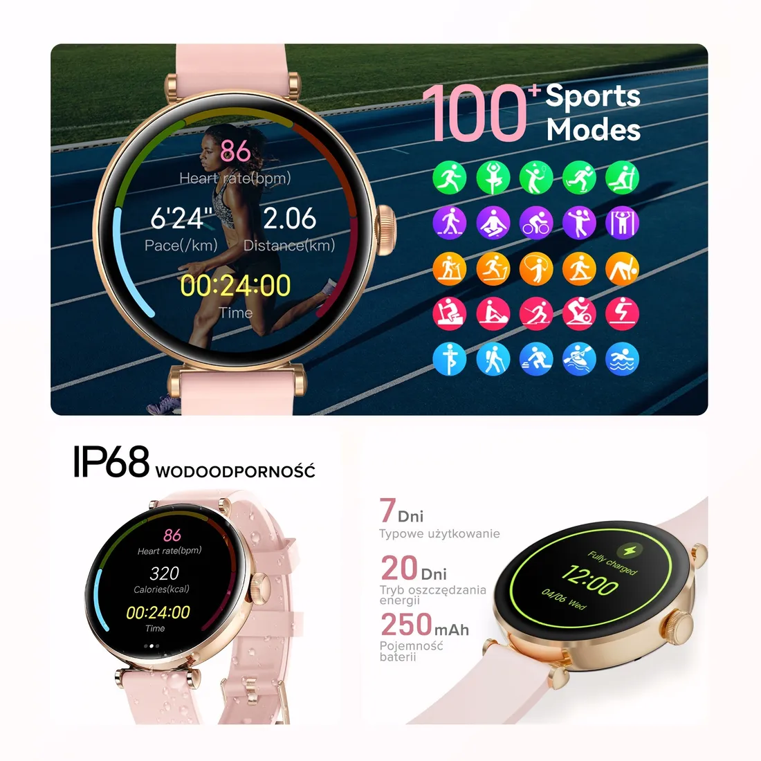 smartwatch-kieslect-pura-gold-stan-nowy