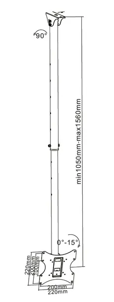 uchwyt-lcd-sufitowy-czarny-standard-vesa-75-x-75-100-x-100-200-x-200