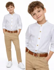 elegancki-komplet-116-koszula-spodnie-pasek-garnitur-chlopiecy-zestaw