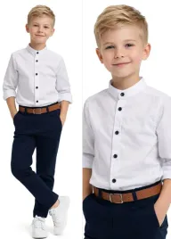 elegancki-komplet-134-koszula-spodnie-pasek-garnitur-chlopiecy-zestaw