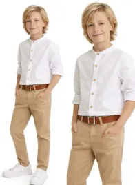 elegancki-komplet-134-koszula-spodnie-pasek-garnitur-chlopiecy-zestaw