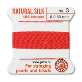 griffin-nic-jedwabna-z-igla-100percent-natural-silk-0-5mm-2m-coral