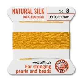 griffin-nic-jedwabna-z-igla-100percent-natural-silk-0-5mm-2m-amber