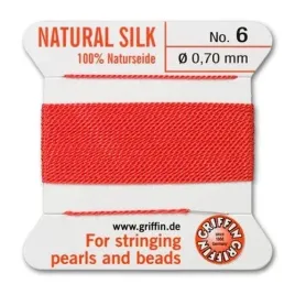 griffin-nic-jedwabna-z-igla-100percent-natural-silk-0-7mm-2m-coral