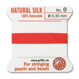 griffin-nic-jedwabna-z-igla-100percent-natural-silk-0-3mm-2m-coral