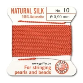 griffin-nic-jedwabna-z-igla-100percent-natural-silk-0-9mm-2m-coral