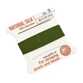 griffin-nic-jedwabna-z-igla-100percent-natural-silk-0-5mm-2m-olive