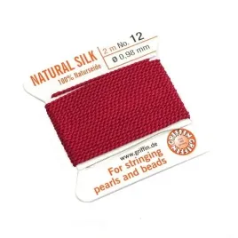 griffin-nic-jedwabna-z-igla-100percent-natural-silk-0-98mm-2m-garnet