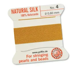 griffin-nic-jedwabna-z-igla-100percent-natural-silk-0-6mm-2m-amber