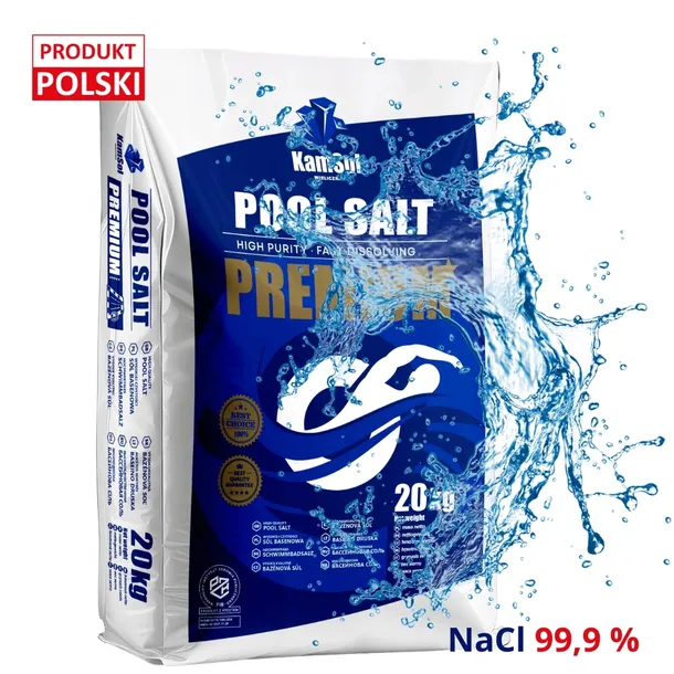 SÓL BASENOWA PREMIUM 20 KG - do basenów, jacuzzi i SPA, bez ANTYZBRYLACZA